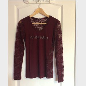 Maroon Long sleeve Parasuco t-shirt